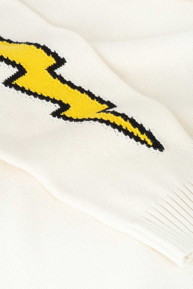 Bolt Arm Cardigan (White)