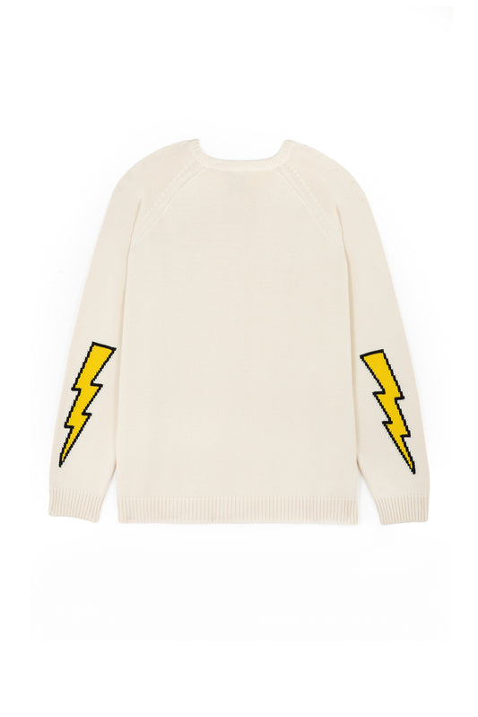 Bolt Arm Cardigan (White)